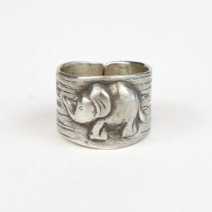 YBY Elephant Strength Ring — Fine Silver Band