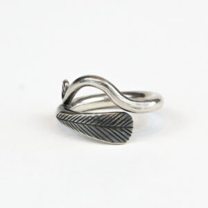 YBY Wave Leaf Ring — Fine Silver Twist