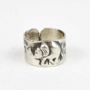 YBY Elephant Spirit Ring — Fine Silver Band